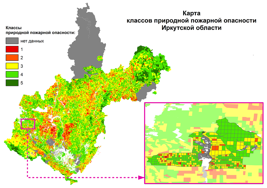 Актуализация карт классов природной пожарной опасности лесной территории
